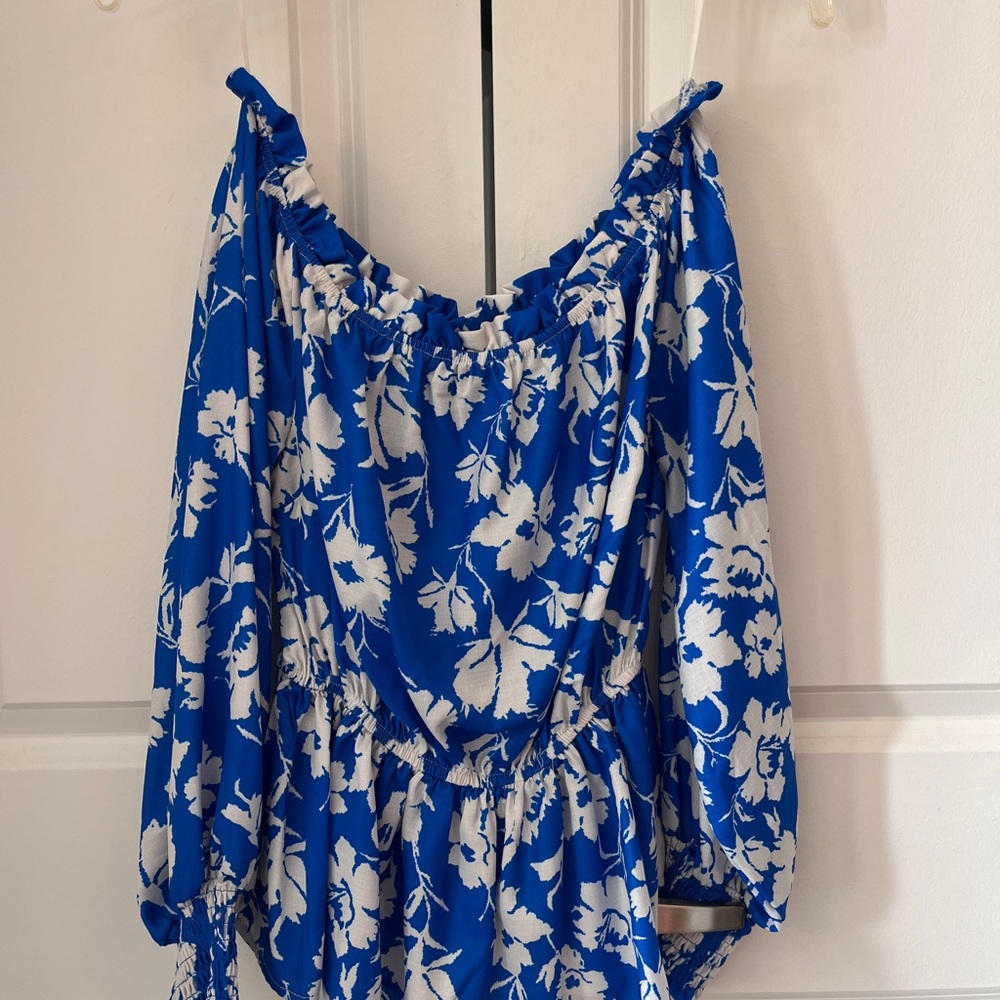 Flying Tomato Blue and White Floral Dress